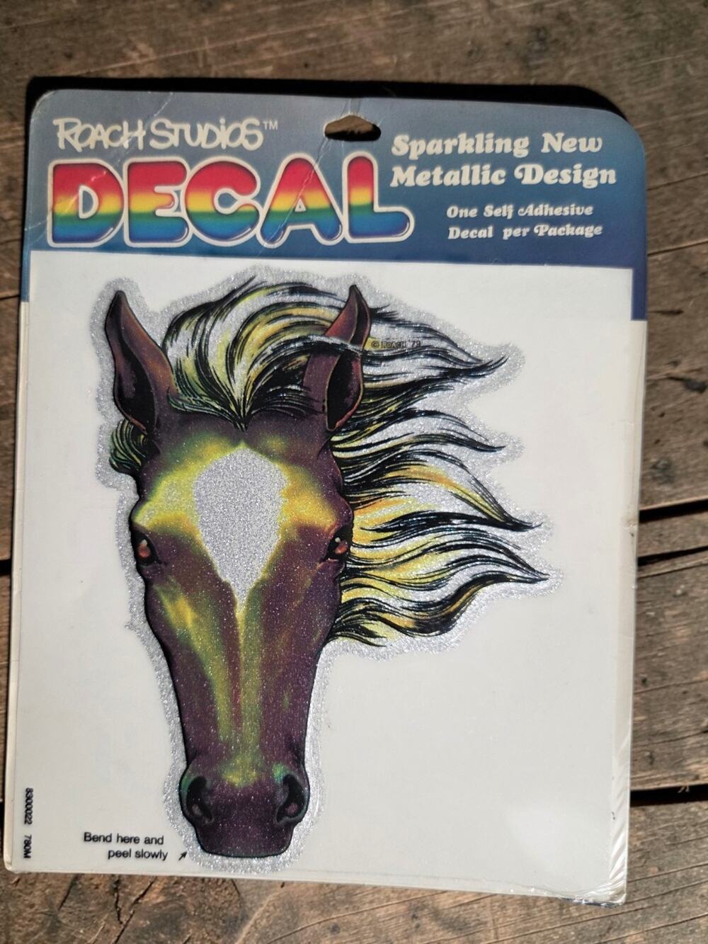 Vintage Roach Studios Glitter Heart Sparkling Metallic Adhesive Decal Horse